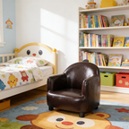 Lumendat Contemporary Creative Dinosaur-Shaped PU Leather Solid Wood Kids Accent Chair Backrest Armrest For Living Room Lumendat