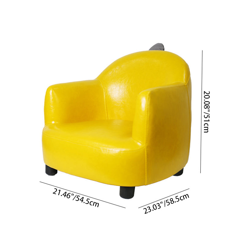 Lumendat Contemporary Creative Dinosaur-Shaped PU Leather Solid Wood Kids Accent Chair Backrest Armrest For Living Room Lumendat