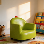Lumendat Contemporary Creative Dinosaur-Shaped PU Leather Solid Wood Kids Accent Chair Backrest Armrest For Living Room Lumendat