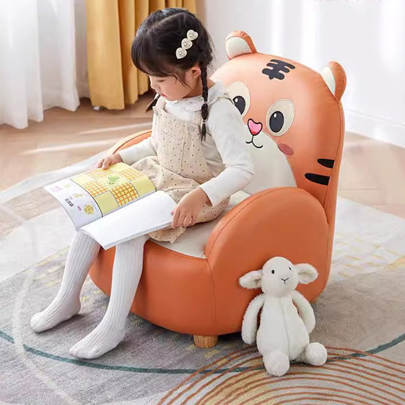 Lumendat Contemporary Creative Animal-Shaped Technical Fabric Solid Wood Kids Accent Chair Backrest Armrest For Living Room Lumendat