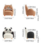 Lumendat Contemporary Creative Animal-Shaped Technical Fabric Solid Wood Kids Accent Chair Backrest Armrest For Living Room Lumendat