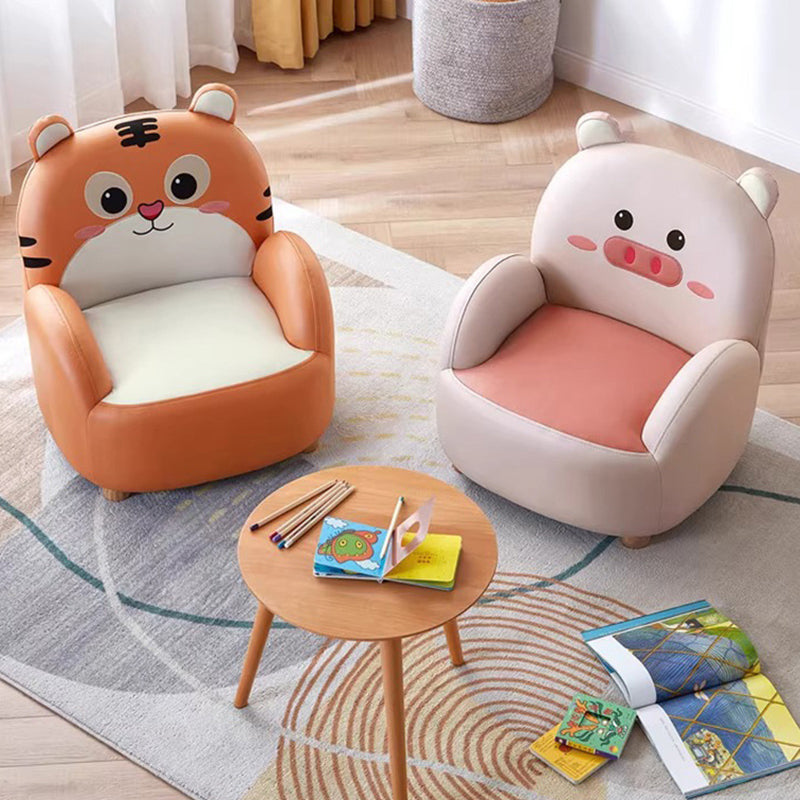 Lumendat Contemporary Creative Animal-Shaped Technical Fabric Solid Wood Kids Accent Chair Backrest Armrest For Living Room Lumendat