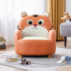 Lumendat Contemporary Creative Animal-Shaped Technical Fabric Solid Wood Kids Accent Chair Backrest Armrest For Living Room Lumendat
