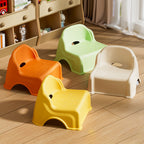Lumendat Modern Minimalist Kids Curved PP PVC Low Stool Backrest Armless For Living Room Lumendat