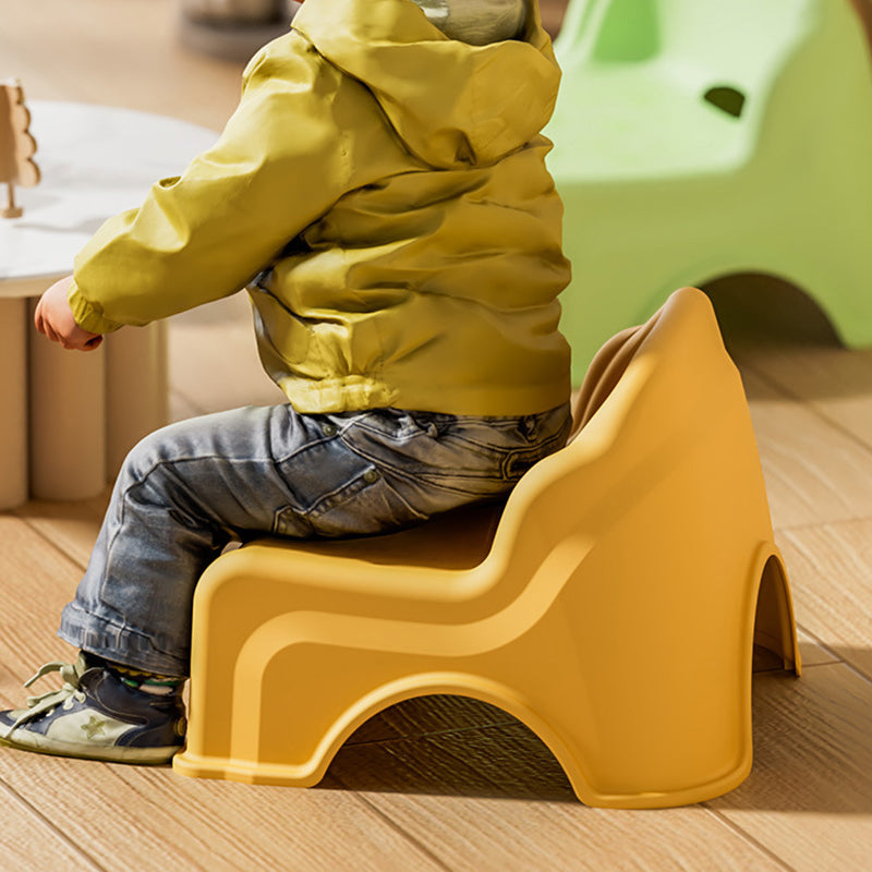 Lumendat Modern Minimalist Kids Curved PP PVC Low Stool Backrest Armless For Living Room Lumendat