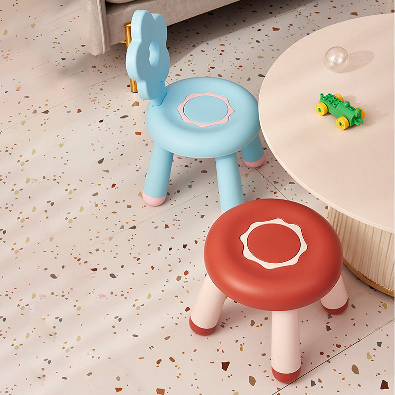 Lumendat Contemporary Creative Kids Flower-Shaped PP Low Stool Backrest Armless For Living Room Lumendat