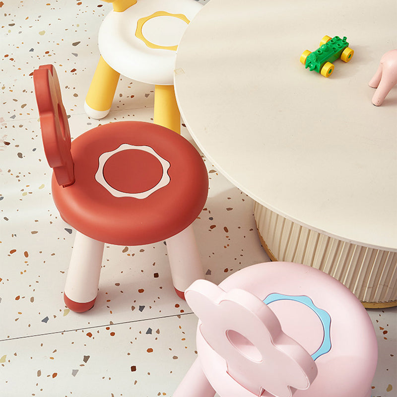Lumendat Contemporary Creative Kids Flower-Shaped PP Low Stool Backrest Armless For Living Room Lumendat