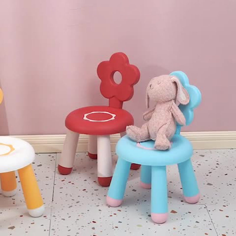 Lumendat Contemporary Creative Kids Flower-Shaped PP Low Stool Backrest Armless For Living Room Lumendat