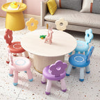 Lumendat Contemporary Creative Kids Flower-Shaped PP Low Stool Backrest Armless For Living Room Lumendat