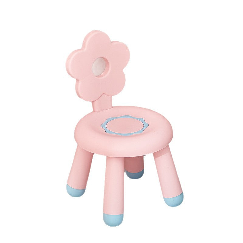 Lumendat Contemporary Creative Kids Flower-Shaped PP Low Stool Backrest Armless For Living Room Lumendat