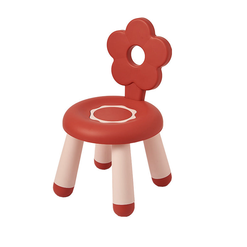 Lumendat Contemporary Creative Kids Flower-Shaped PP Low Stool Backrest Armless For Living Room Lumendat