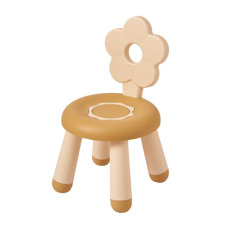 Lumendat Contemporary Creative Kids Flower-Shaped PP Low Stool Backrest Armless For Living Room Lumendat