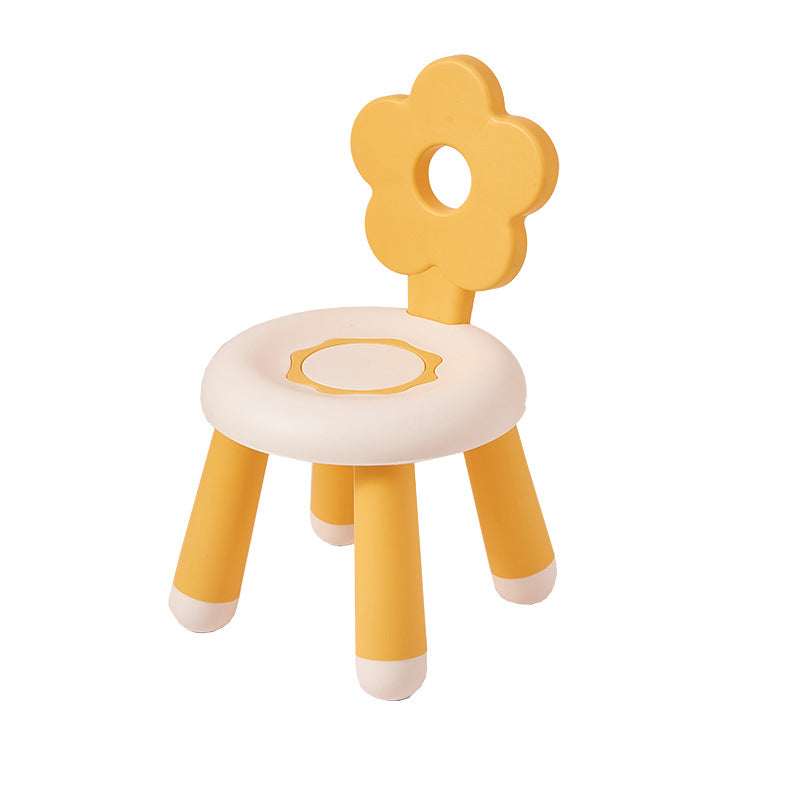 Lumendat Contemporary Creative Kids Flower-Shaped PP Low Stool Backrest Armless For Living Room Lumendat