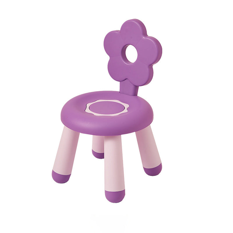 Lumendat Contemporary Creative Kids Flower-Shaped PP Low Stool Backrest Armless For Living Room Lumendat