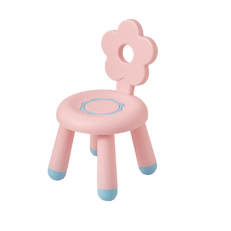 Lumendat Contemporary Creative Kids Flower-Shaped PP Low Stool Backrest Armless For Living Room Lumendat