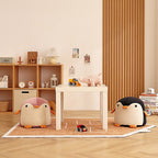 Lumendat Contemporary Creative Kids Penguin Velvet Plywood Low Stool For Living Room Lumendat
