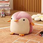 Lumendat Contemporary Creative Kids Penguin Velvet Plywood Low Stool For Living Room Lumendat