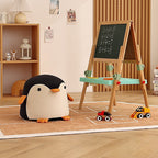 Lumendat Contemporary Creative Kids Penguin Velvet Plywood Low Stool For Living Room Lumendat