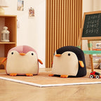 Lumendat Contemporary Creative Kids Penguin Velvet Plywood Low Stool For Living Room Lumendat