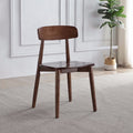 Contemporary Scandinavian Square Rubberwood Solid Wood Backrest Dining Chair For Dining Room