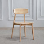 Contemporary Scandinavian Square Rubberwood Solid Wood Backrest Dining Chair For Dining Room