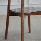 Contemporary Scandinavian Square Rubberwood Solid Wood Backrest Dining Chair For Dining Room