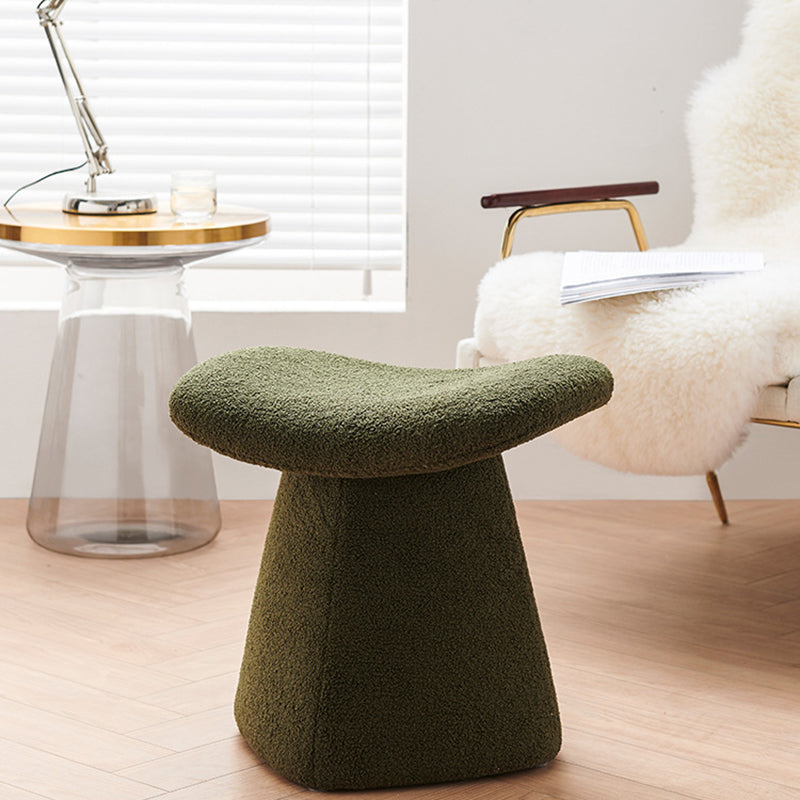 Lumendat Contemporary Scandinavian Square Faux Shearling Multi-Layer Solid Wood Panel Kids Low Stool For Living Room Lumendat