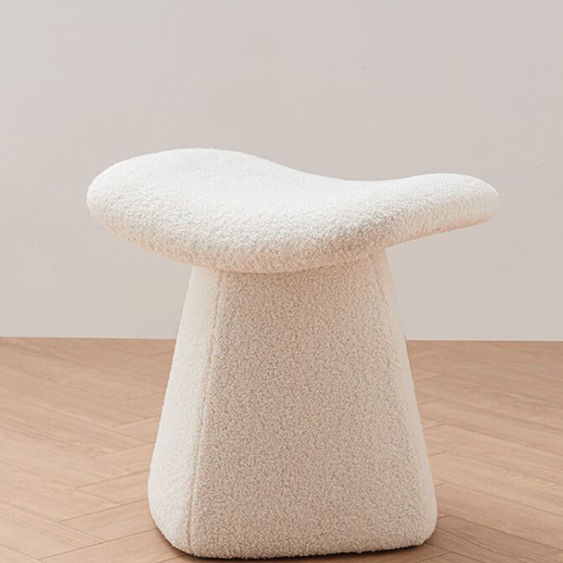 Lumendat Contemporary Scandinavian Square Faux Shearling Multi-Layer Solid Wood Panel Kids Low Stool For Living Room Lumendat
