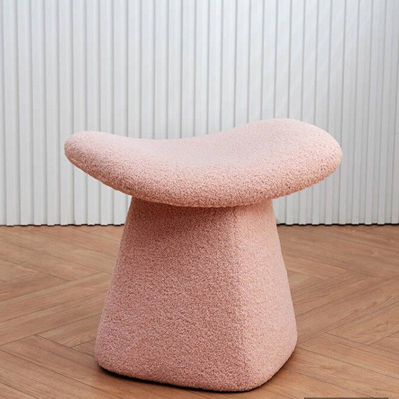 Lumendat Contemporary Scandinavian Square Faux Shearling Multi-Layer Solid Wood Panel Kids Low Stool For Living Room Lumendat