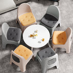 Lumendat Modern Minimalist Square PP Stackable Backrest Kids Low Stool For Living Room Lumendat