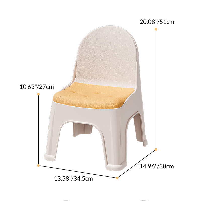 Lumendat Modern Minimalist Square PP Stackable Backrest Kids Low Stool For Living Room Lumendat
