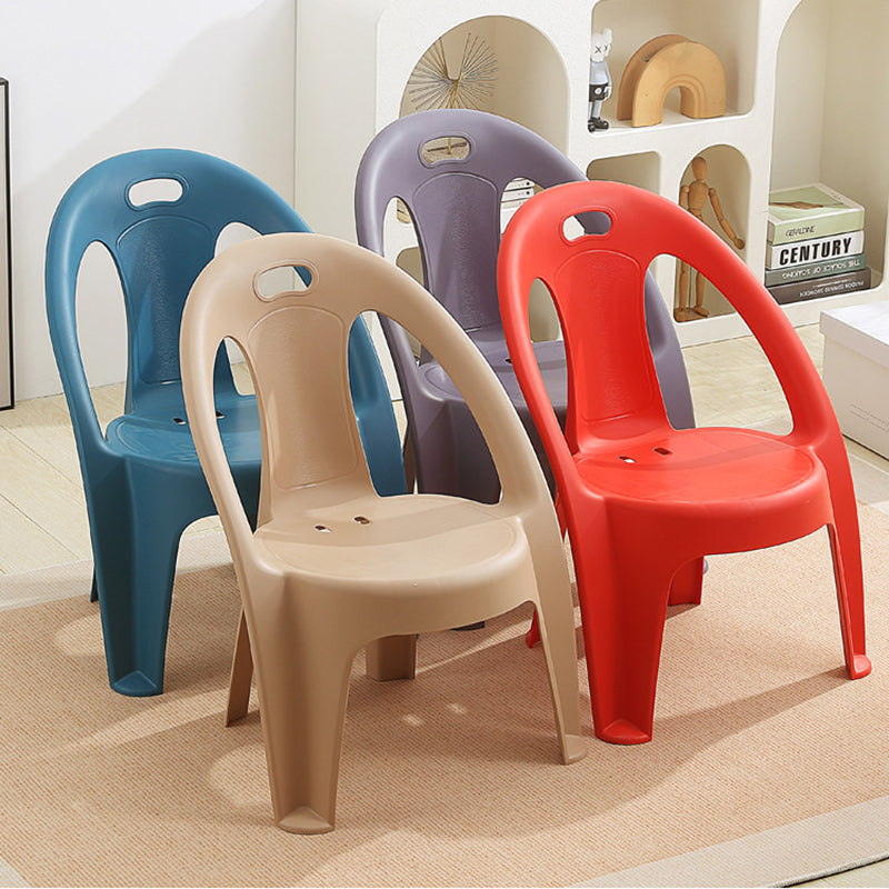 Lumendat Modern Minimalist Round PP Stackable Backrest Armrest Kids Chair For Living Room Lumendat