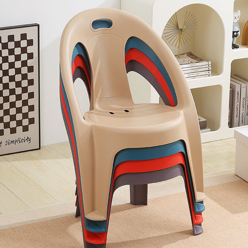 Lumendat Modern Minimalist Round PP Stackable Backrest Armrest Kids Chair For Living Room Lumendat