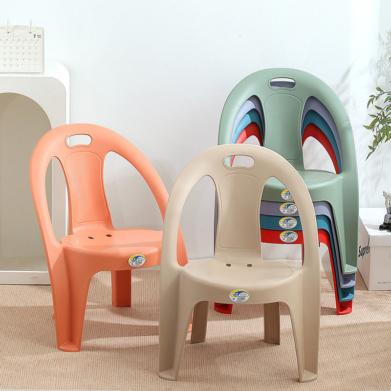 Lumendat Modern Minimalist Round PP Stackable Backrest Armrest Kids Chair For Living Room Lumendat