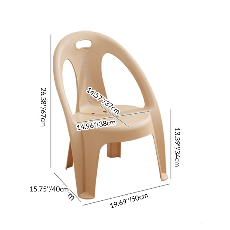 Lumendat Modern Minimalist Round PP Stackable Backrest Armrest Kids Chair For Living Room Lumendat