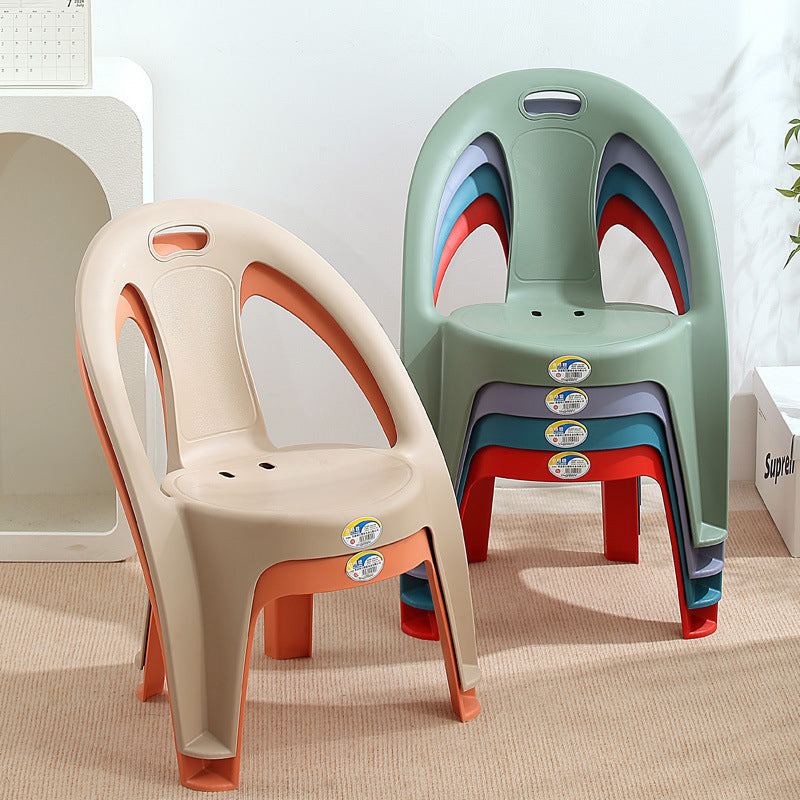 Lumendat Modern Minimalist Round PP Stackable Backrest Armrest Kids Chair For Living Room Lumendat