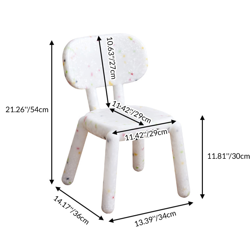 Lumendat Modern Minimalist Square PE Backrest Kids Low Stool For Living Room Lumendat