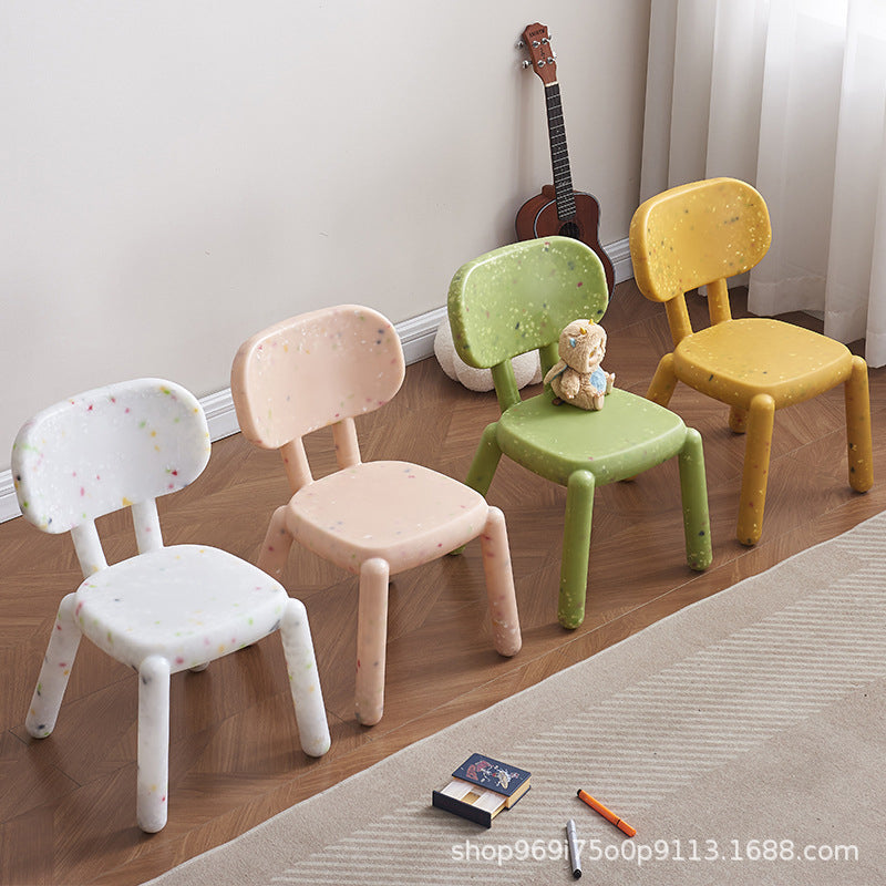 Lumendat Modern Minimalist Square PE Backrest Kids Low Stool For Living Room Lumendat