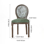 Traditional European Curved Distressed Wooden Frame Velvet Fabric Dining Chair Round Back For Dining Room DFM-F