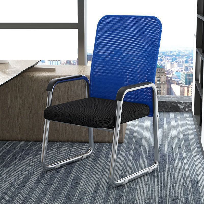 Modern Minimalist Square Mesh Polypropylene Steel Desk Chair Backrest Armrest For Home Office DFM-F