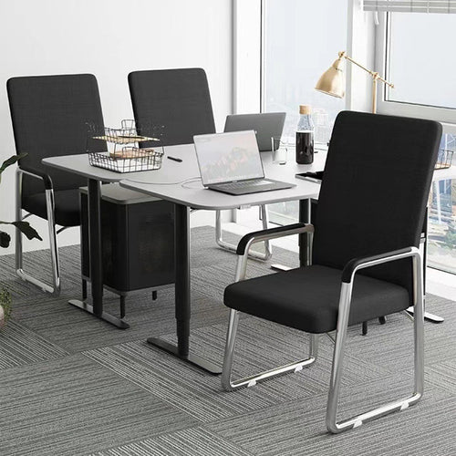 Modern Minimalist Square Mesh Polypropylene Steel Desk Chair Backrest Armrest For Home Office