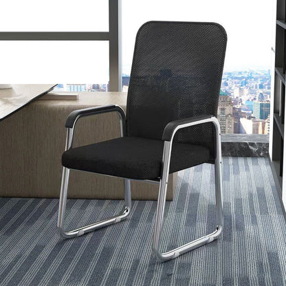 Modern Minimalist Square Mesh Polypropylene Steel Desk Chair Backrest Armrest For Home Office