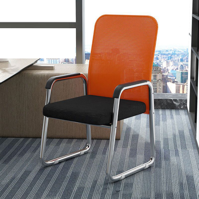 Modern Minimalist Square Mesh Polypropylene Steel Desk Chair Backrest Armrest For Home Office DFM-F