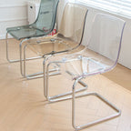 Modern Minimalist Curved Plastic Steel Dining Chair Backrest For Dining Room DFM-F