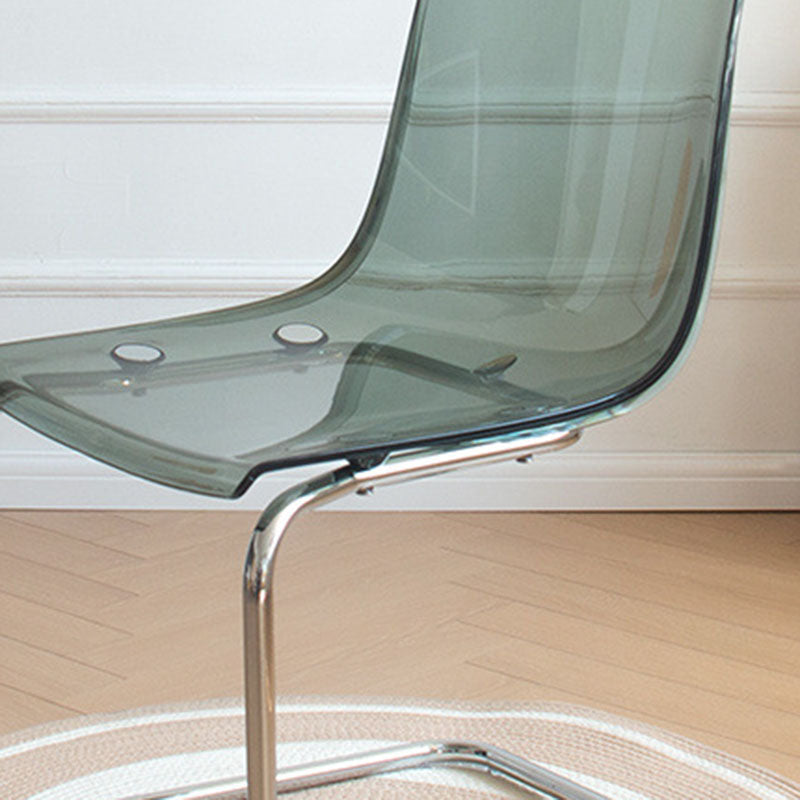 Modern Minimalist Curved Plastic Steel Dining Chair Backrest For Dining Room DFM-F