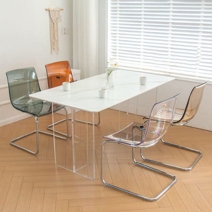 Modern Minimalist Curved Plastic Steel Dining Chair Backrest For Dining Room