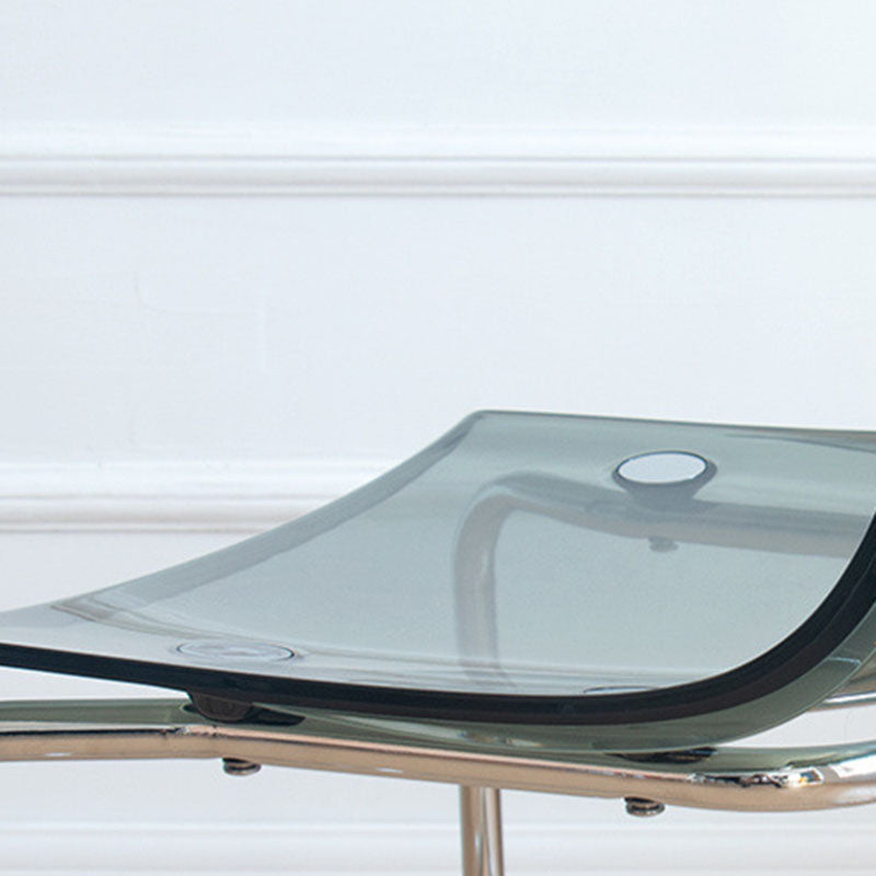 Modern Minimalist Curved Plastic Steel Dining Chair Backrest For Dining Room DFM-F