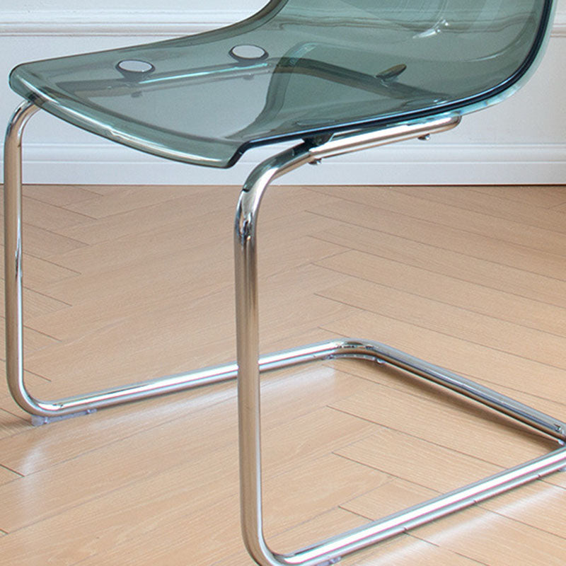 Modern Minimalist Curved Plastic Steel Dining Chair Backrest For Dining Room DFM-F