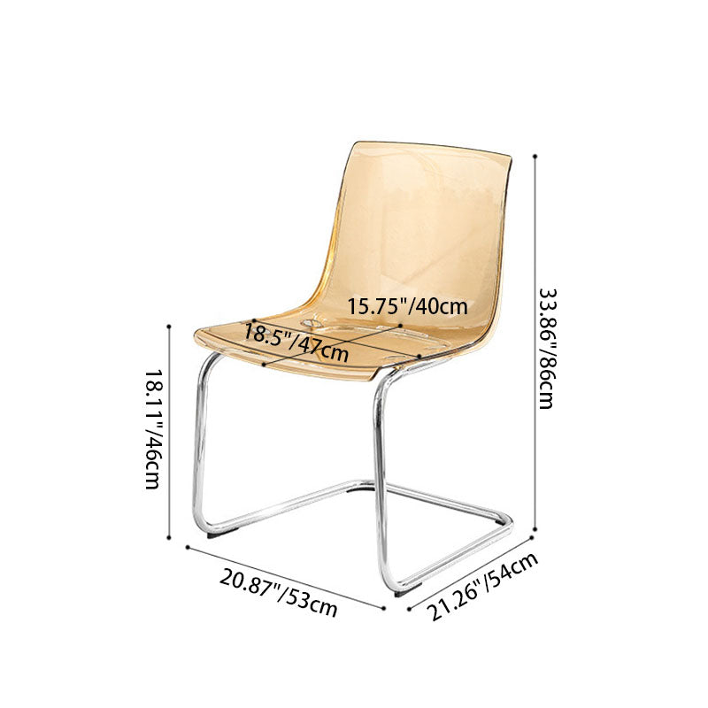 Modern Minimalist Curved Plastic Steel Dining Chair Backrest For Dining Room DFM-F