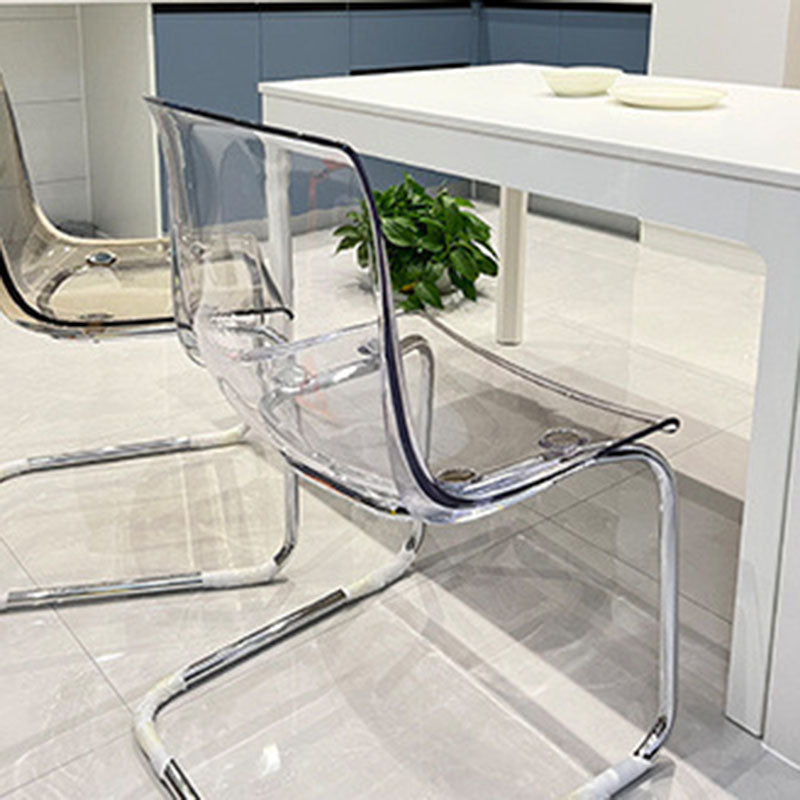 Modern Minimalist Curved Plastic Steel Dining Chair Backrest For Dining Room DFM-F